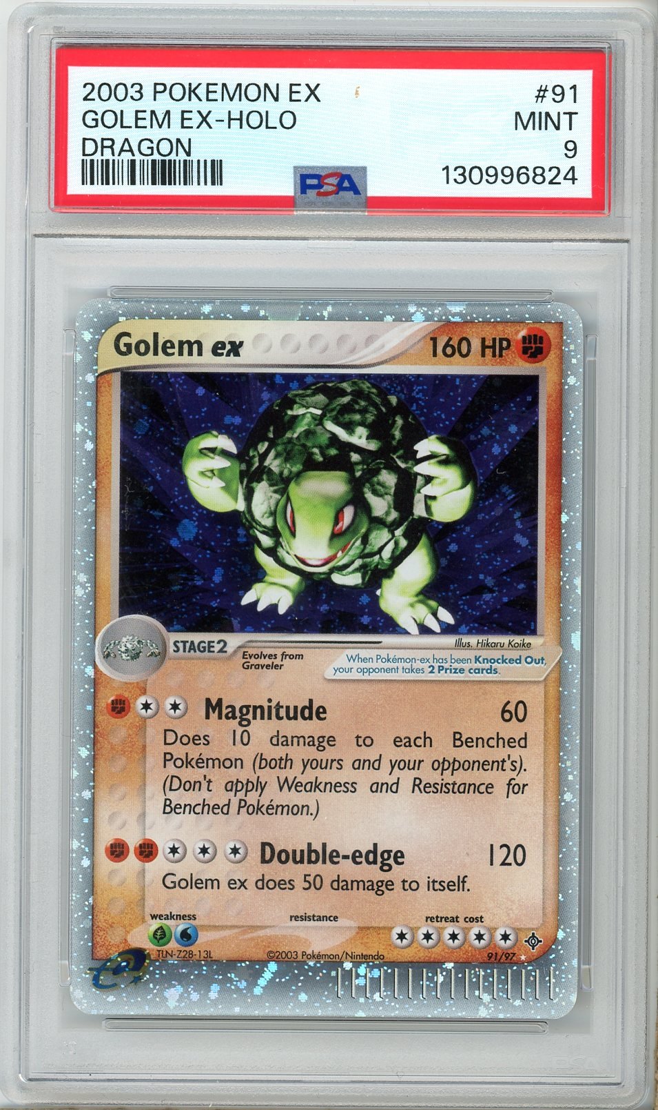 PSA 9 - Golem ex 91/97 - EX Dragon