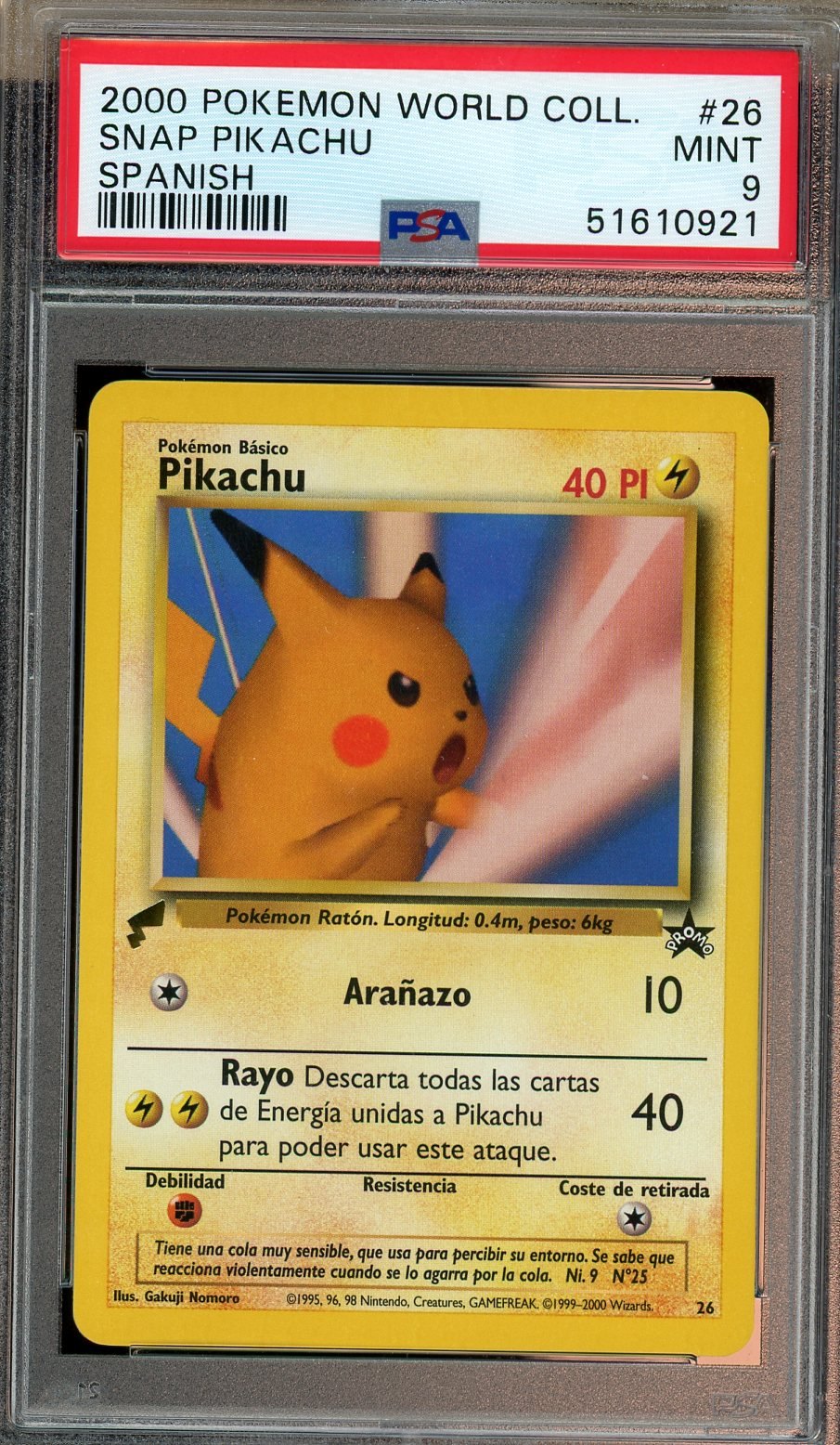 PSA 9 - Snap Pikachu World Collection #26 - Spanish Promo