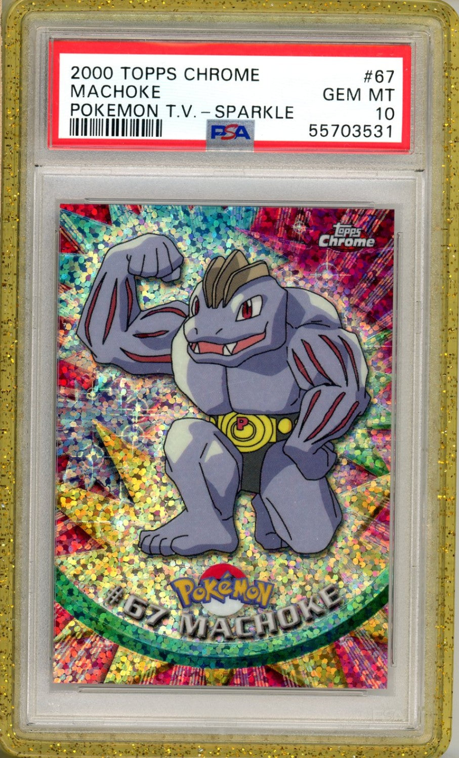 PSA 10 - Machoke 67 - Topps Chrome Sparkle