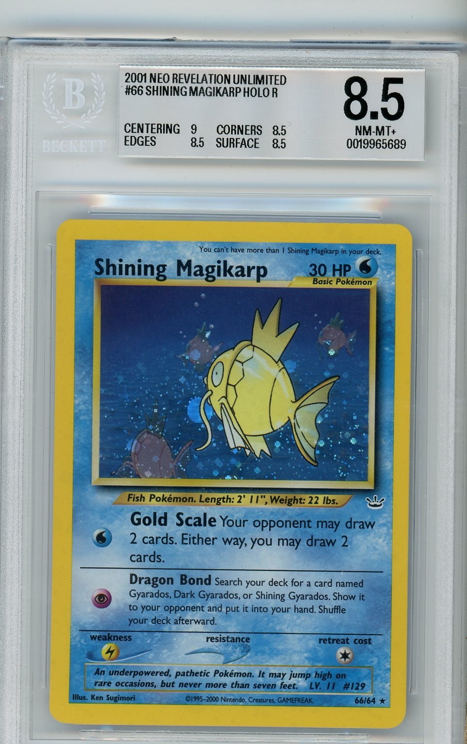 BGS 8.5 Shining Magikarp - Neo Revelation #66/64 - Rare Shining