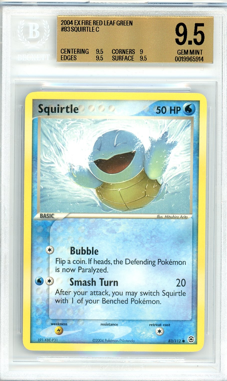 BGS 9.5 Squirtle - FireRed & LeafGreen #83/112 - Common