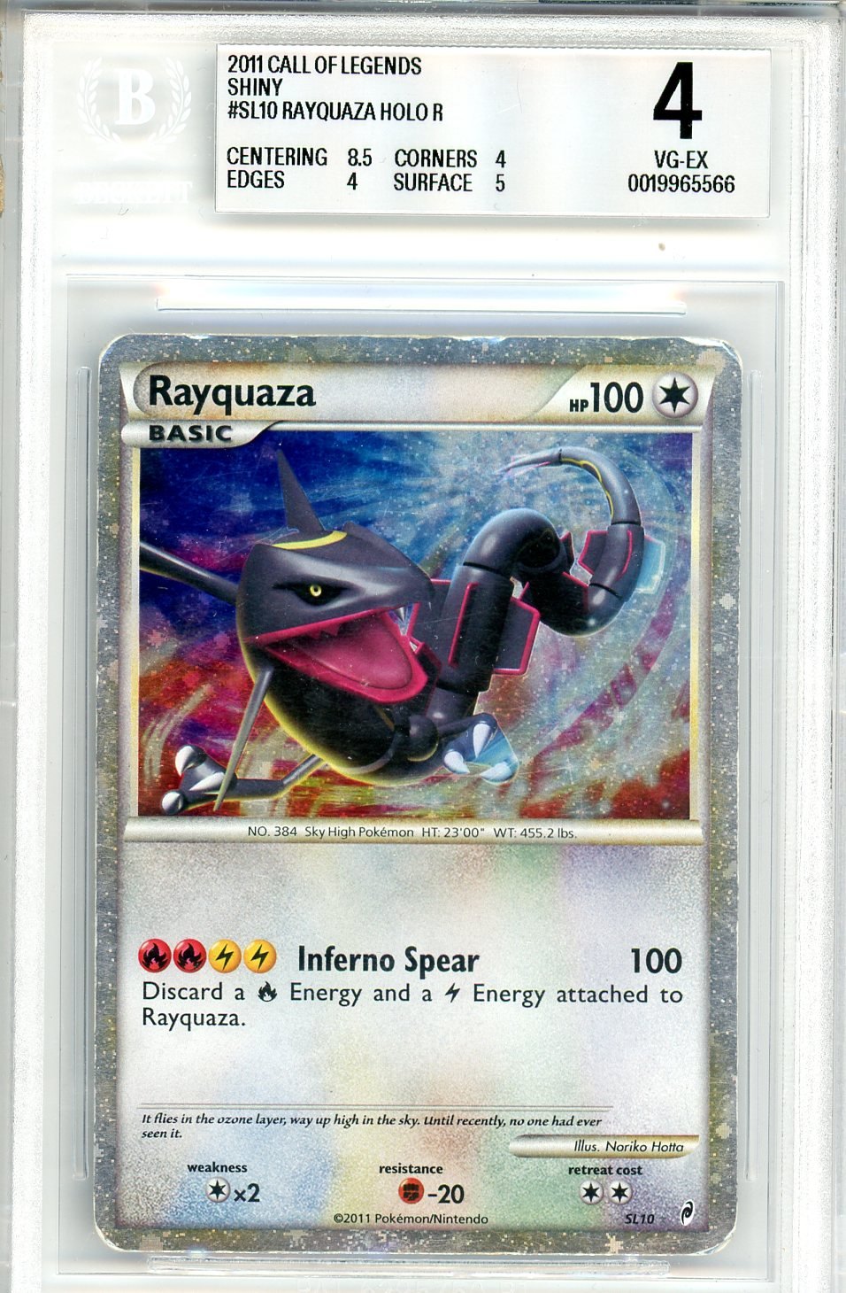 BGS 4 Rayquaza - Call of Legends #SL10 - Rare Holo