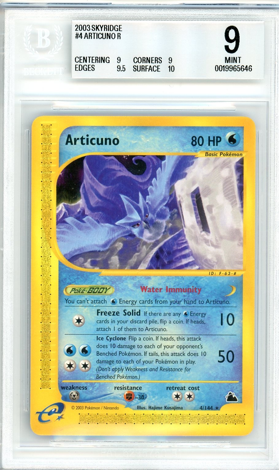 BGS 9 Articuno - Skyridge #4/144 - Rare