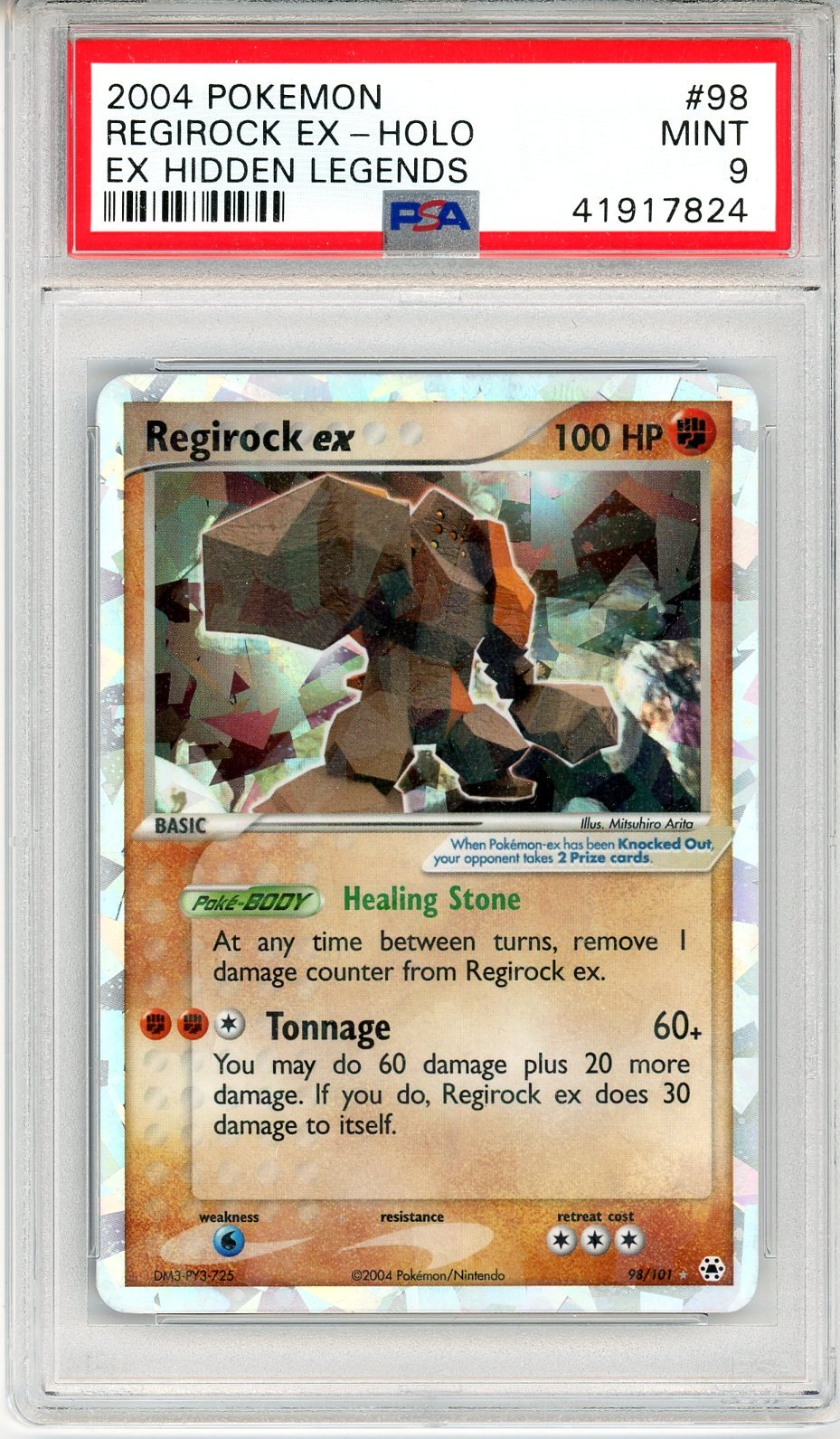 PSA 9 Regirock ex - Hidden Legends #98/101 - Rare Holo EX
