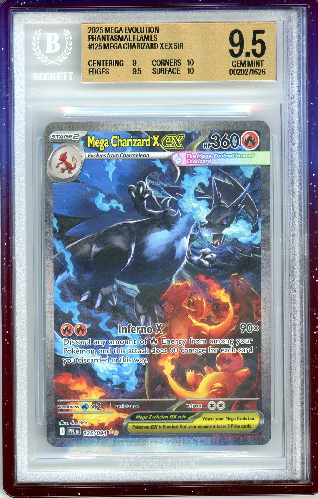 BGS 9.5 Mega Charizard X ex - Phantasmal Flames #125/094 - Special Illustration Rare