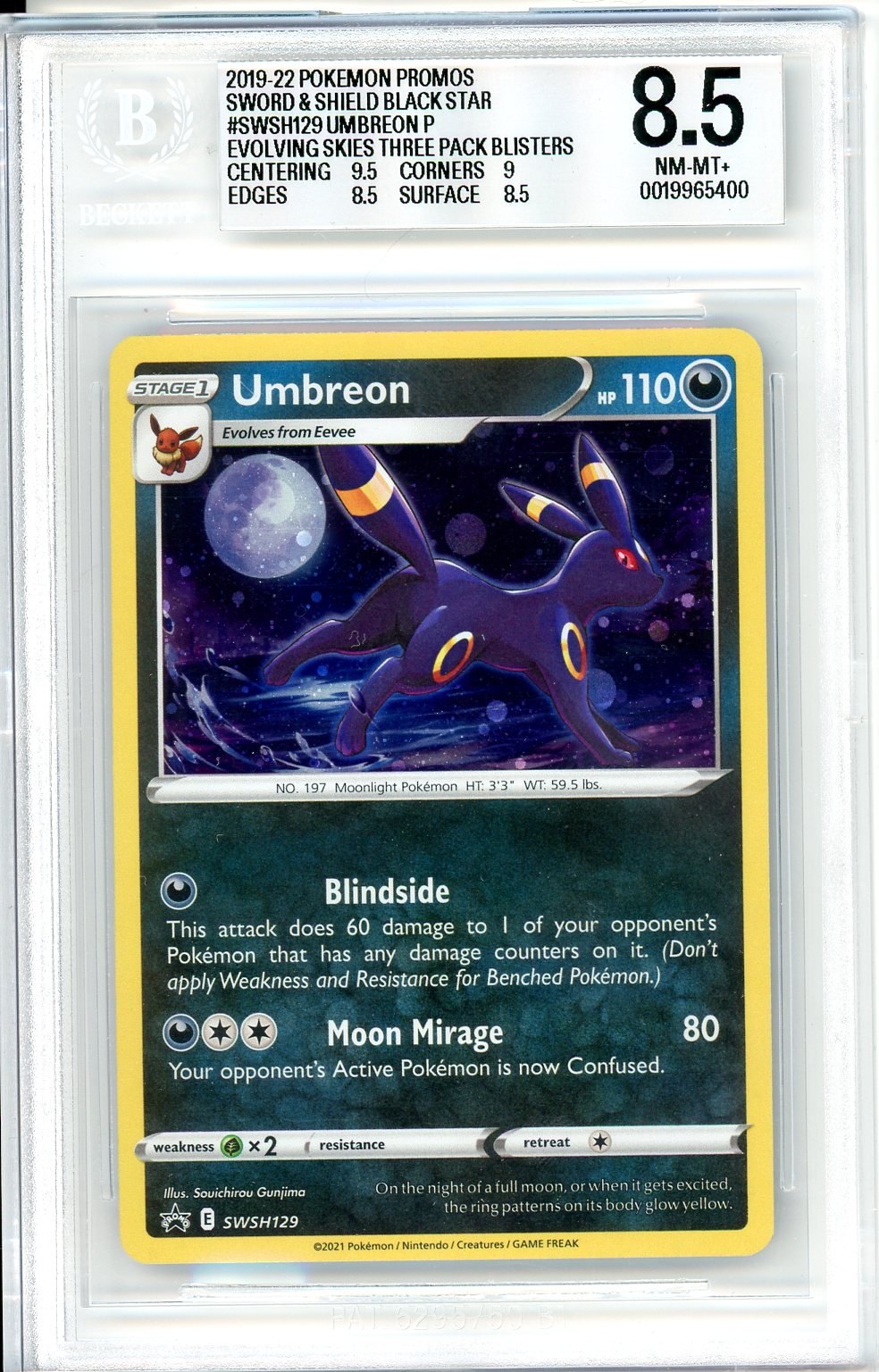 BGS 8.5 Umbreon - SWSH Black Star Promos #SWSH129 - Promo