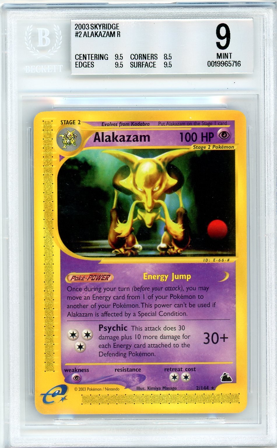 BGS 9 Alakazam - Skyridge #2/144 - Rare