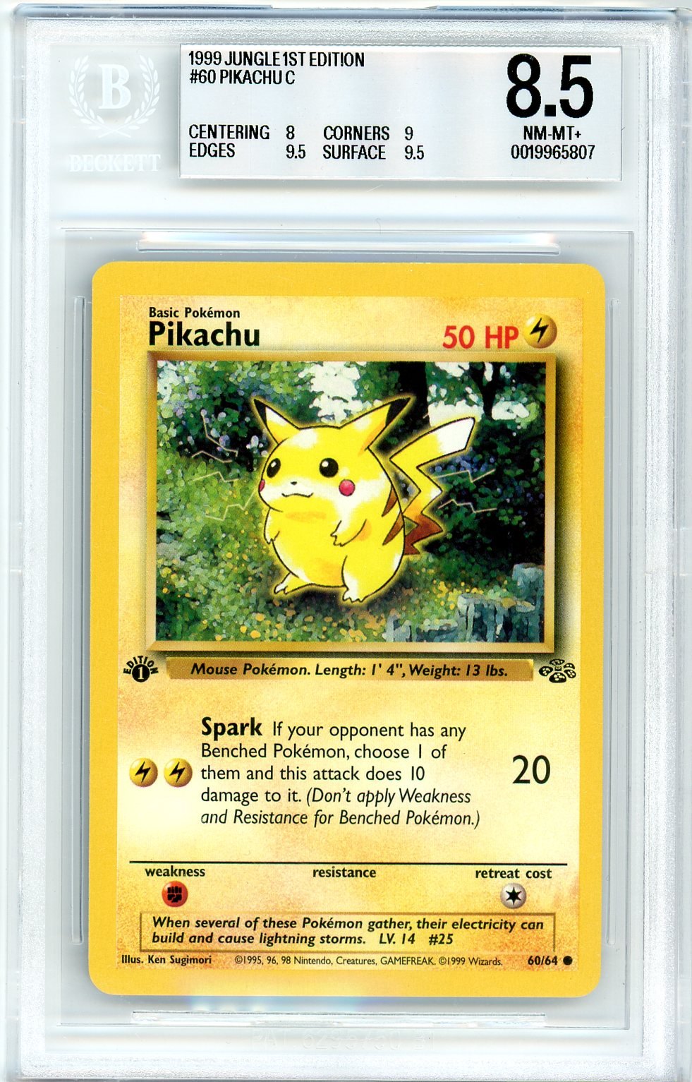 BGS 8.5 Pikachu - Jungle #60/64 - Common