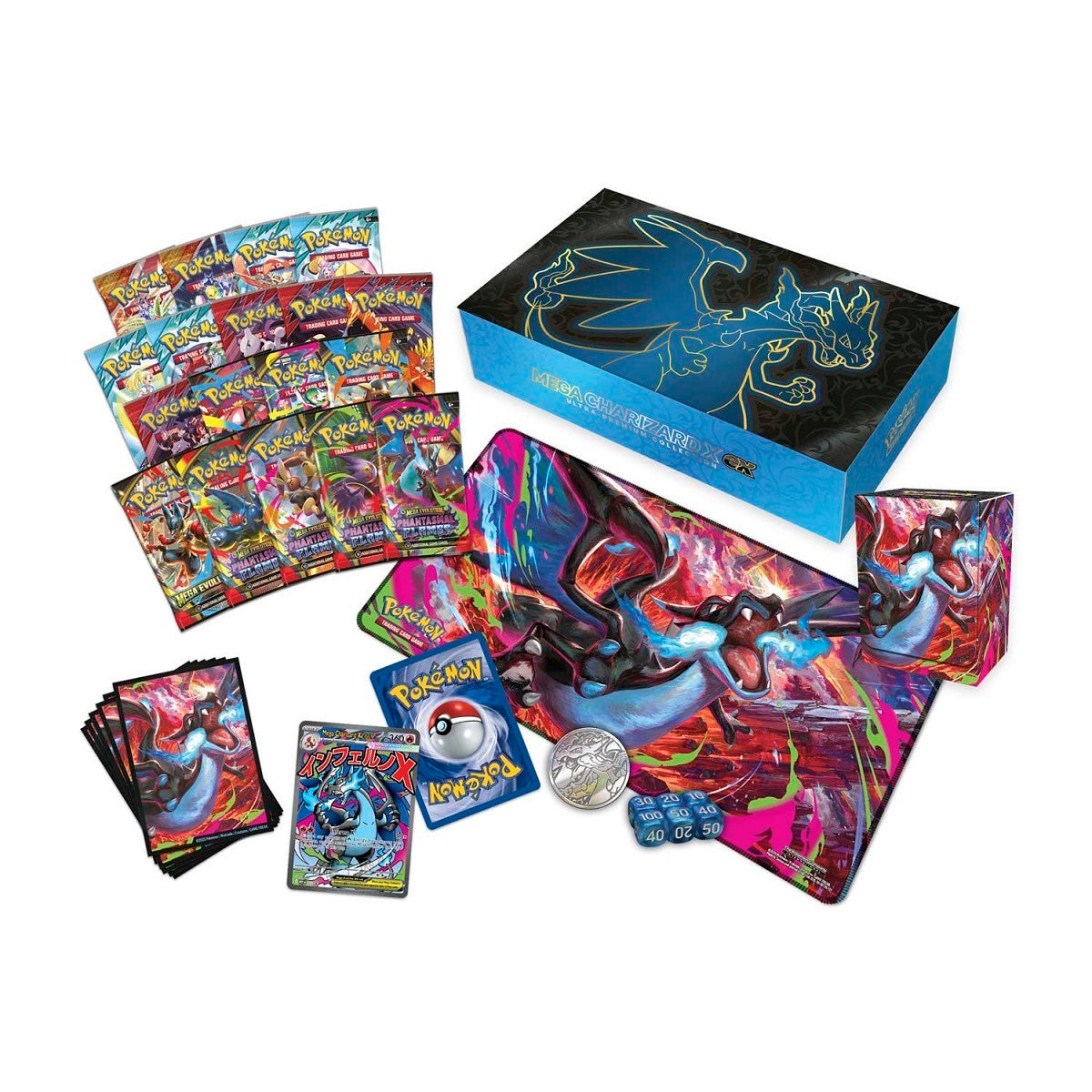 Pokémon Mega Evolutions: Mega Charizard X ex Ultra-Premium Collection - AKRYLSKYDD INGÅR
