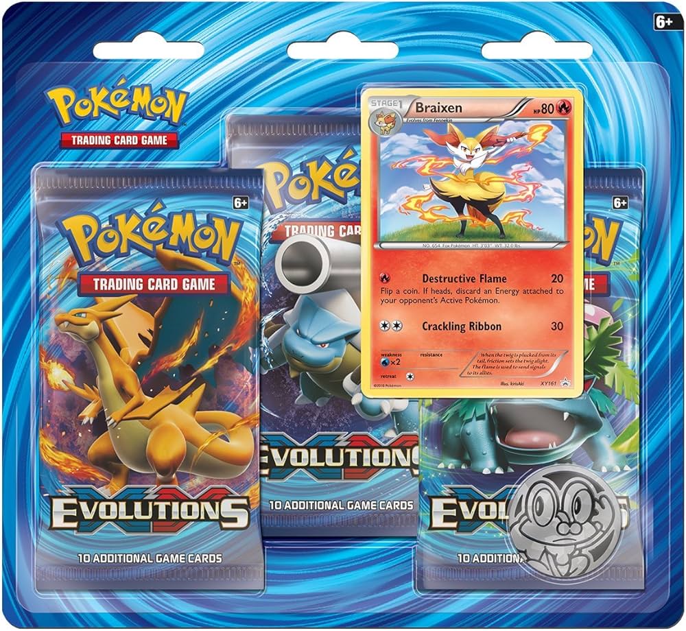 Pokemon TCG XY Evolutions: 3-Pack Blister - Braixen