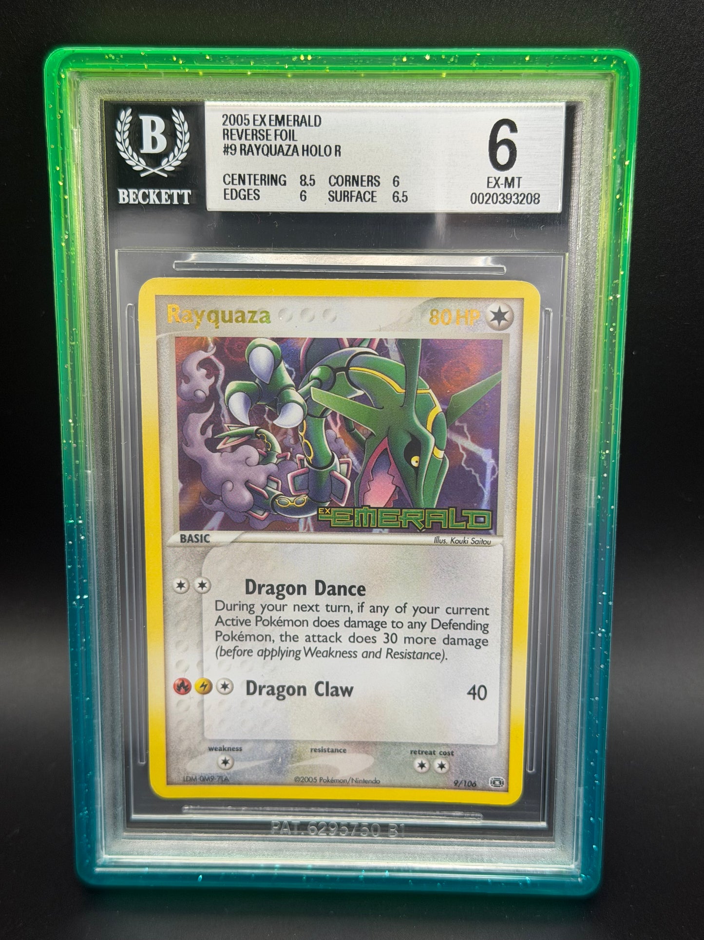 BGS 6 - Rayquaza Reverse Holo Stamped 9/106 - Ex Emerald