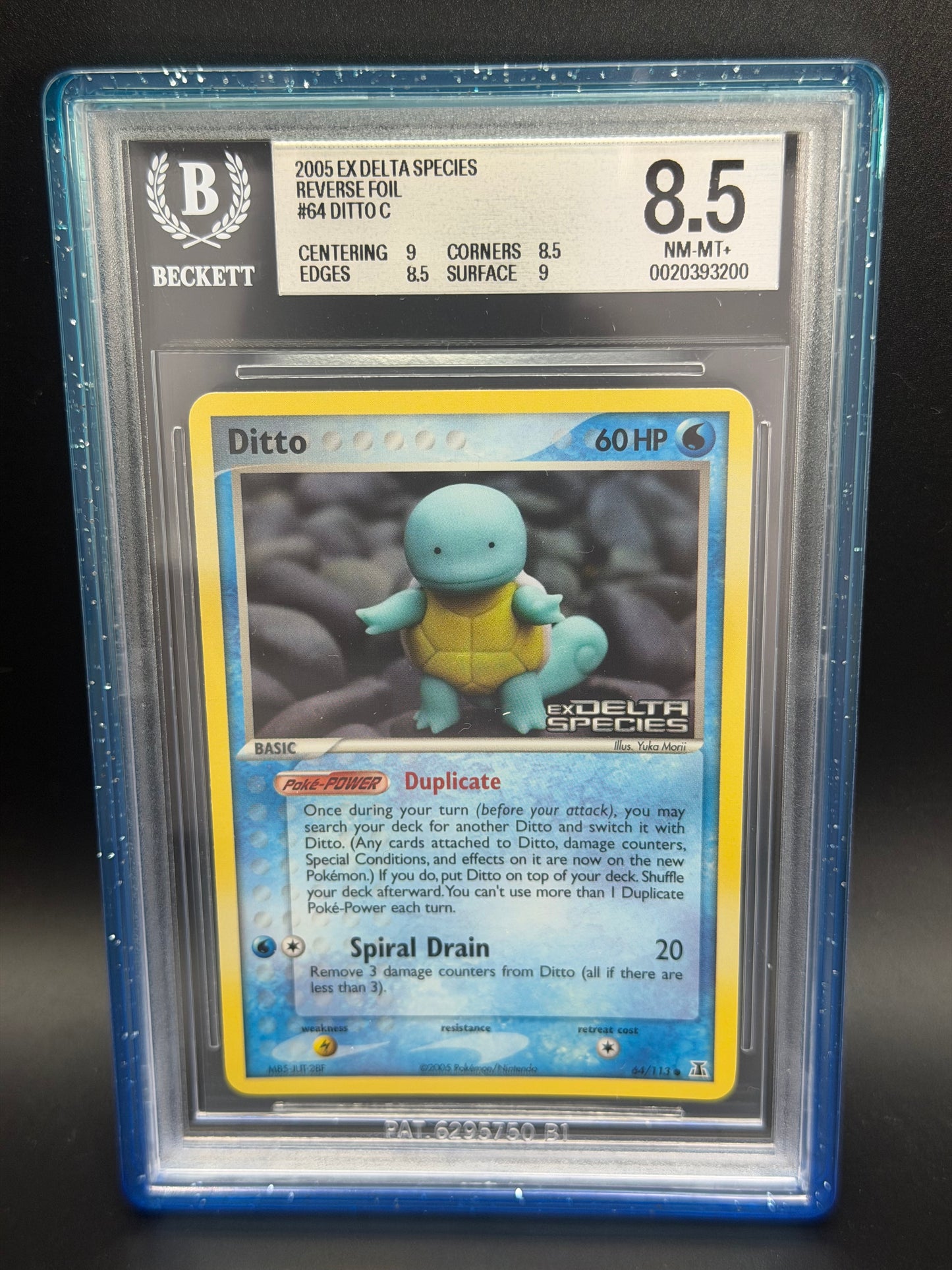 BGS 8.5 - Ditto (Squirtle) Reverse Holo Stamped 64/113 - Delta Species