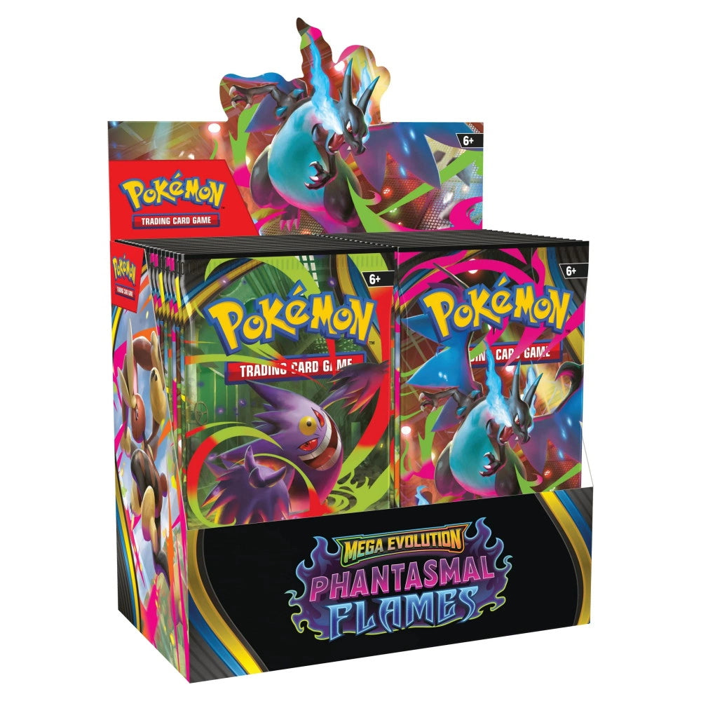 Pokémon Mega Evolution: Phantasmal Flames Booster Box - Inklusive Akrylskydd