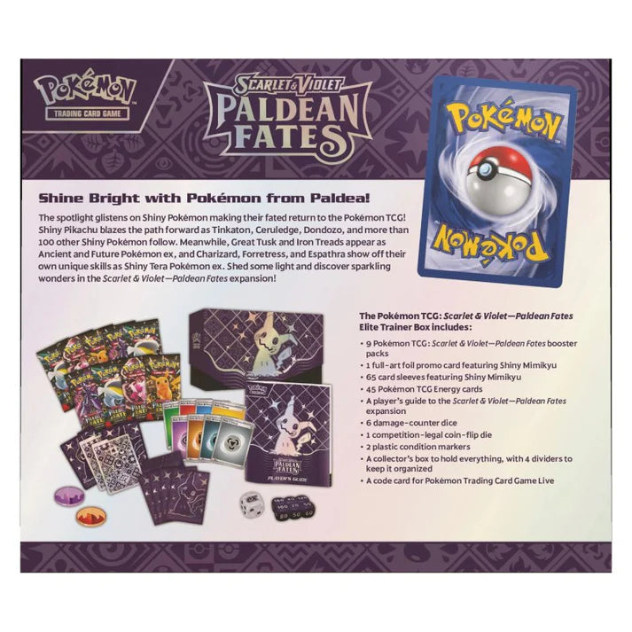 Pokémon Scarlet & Violet: Paldean Fates Elite Trainer Box - KAN EJ GARANTERA SAMLARSKICK