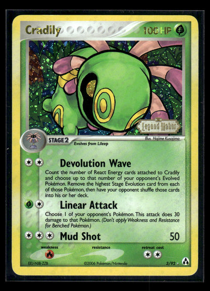 Cradily 3/92 - Legend Maker  - Rare Holo