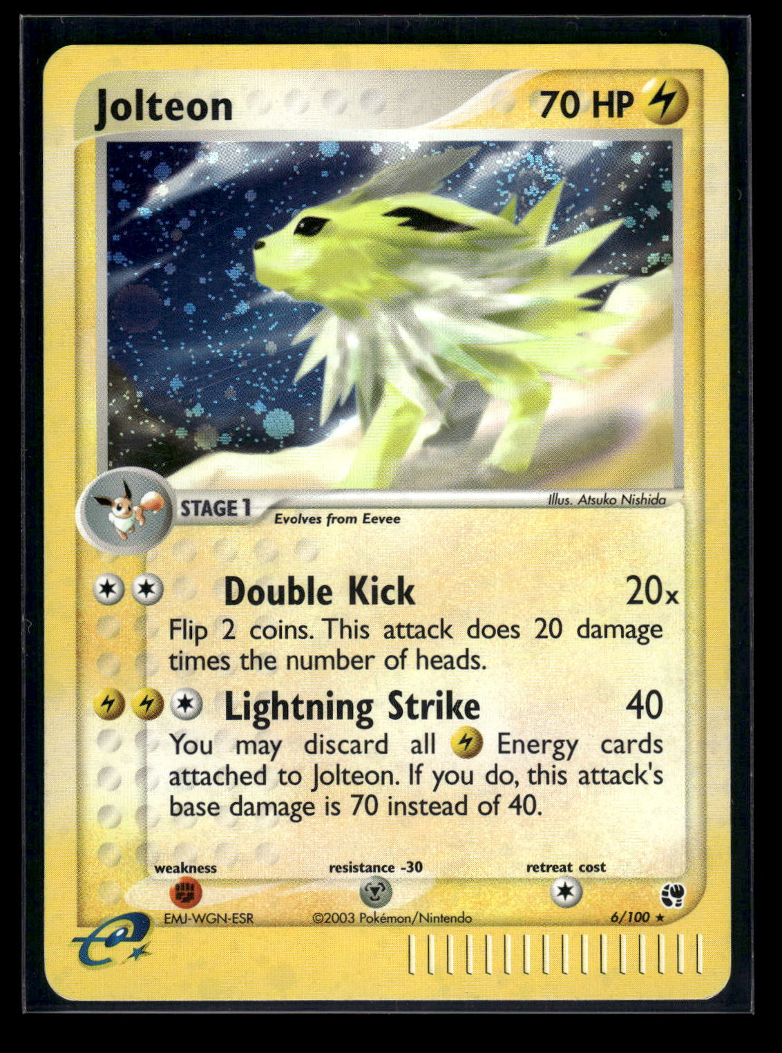 Jolteon 6/100 - Sandstorm  - Rare Holo