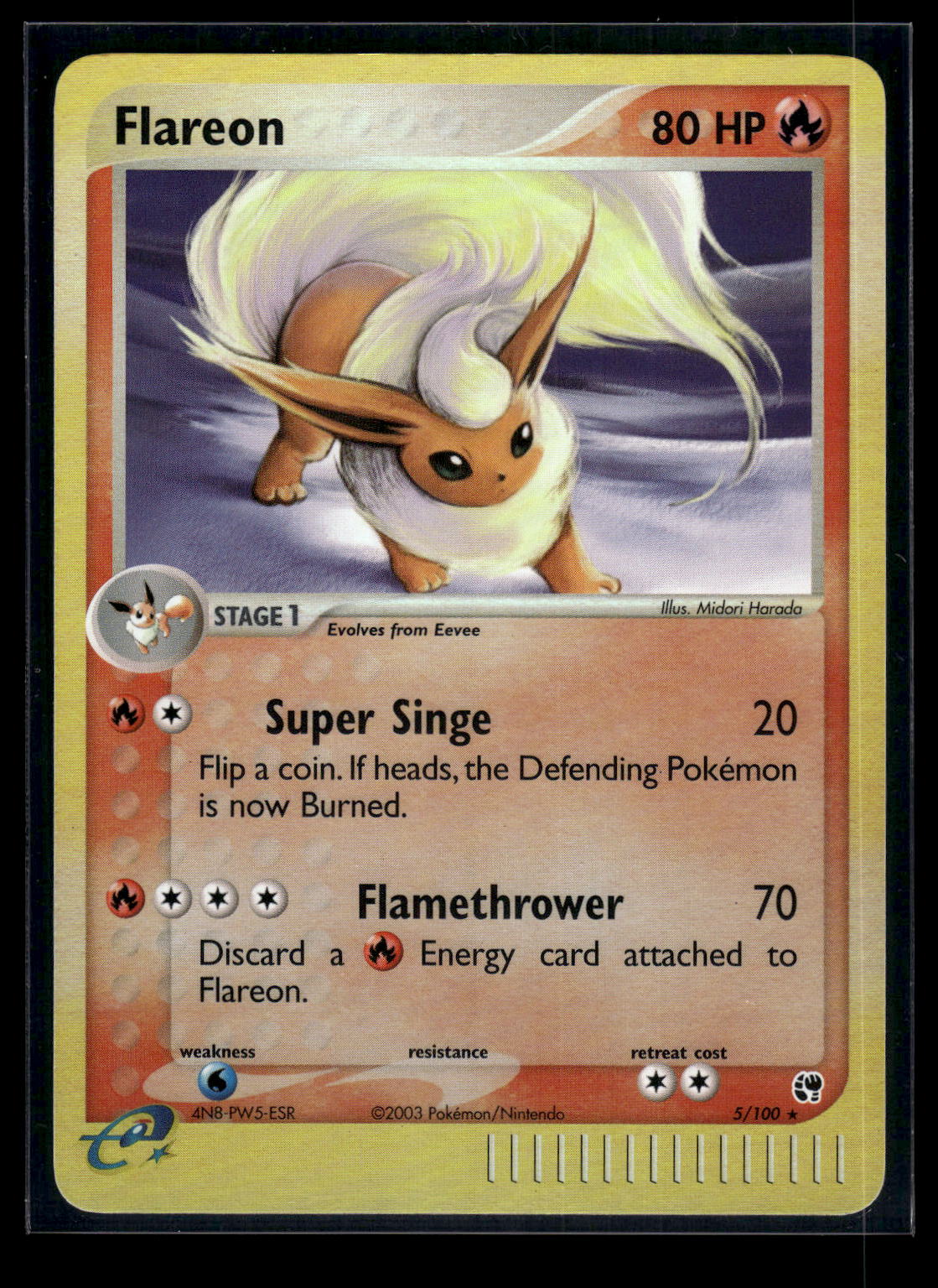 Flareon 5/100 - Sandstorm  - Rare Holo