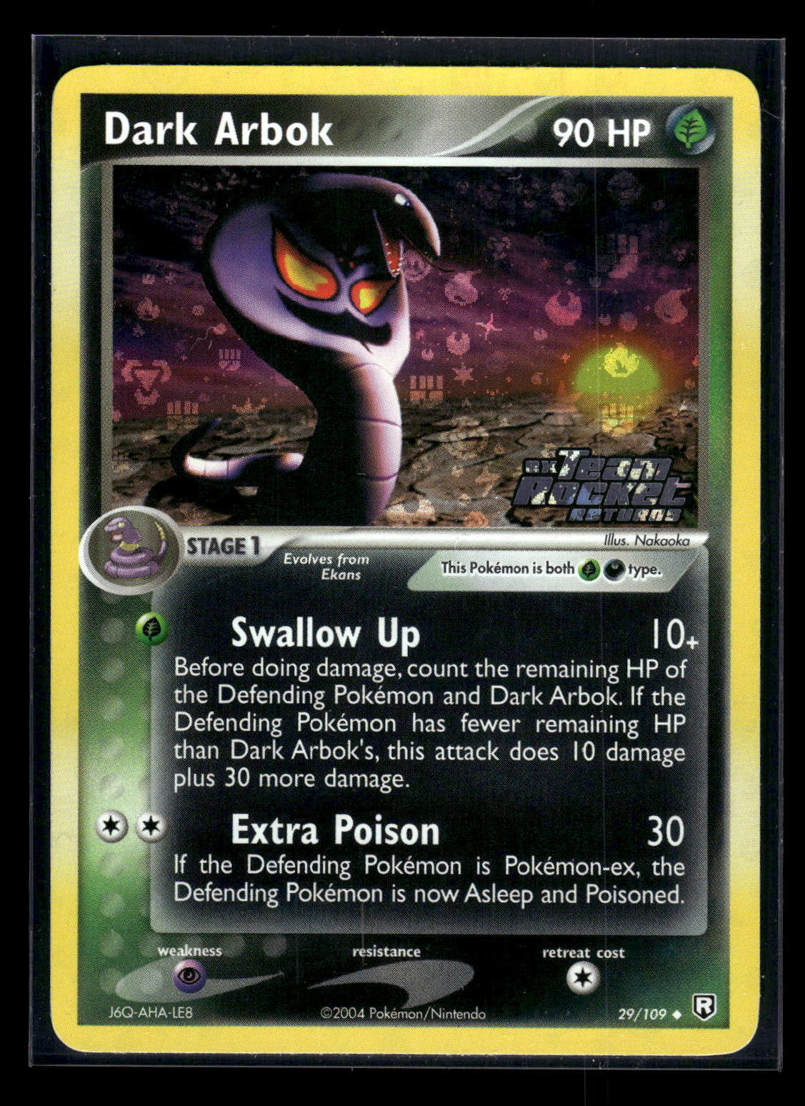Dark Arbok 29/109 - Team Rocket Returns  - Uncommon