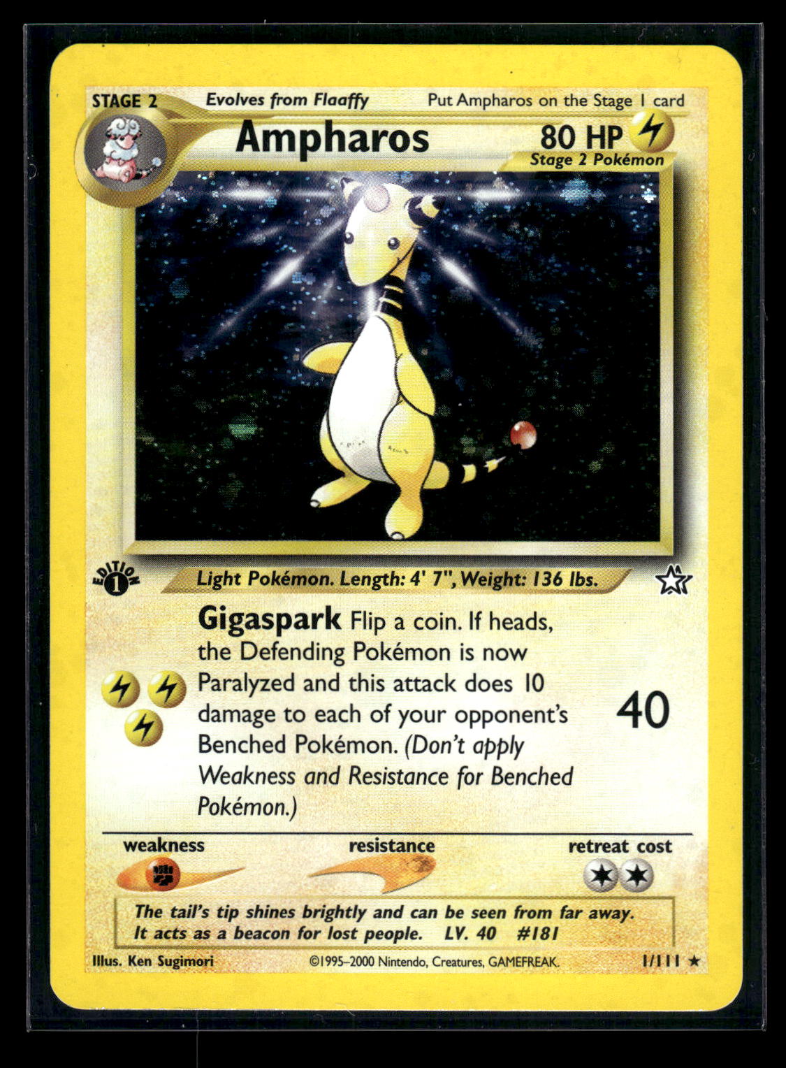 Ampharos 1/111 - Neo Genesis  - Rare Holo