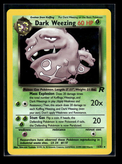 Dark Weezing 14/82 - Team Rocket  - Rare Holo