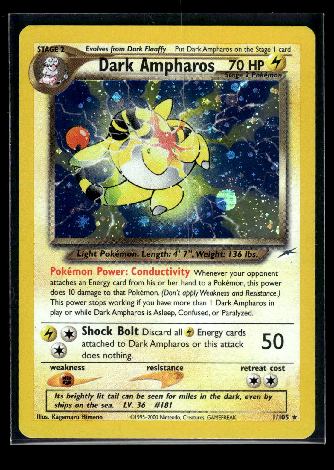 Dark Ampharos 1/105 - Neo Destiny  - Rare Holo