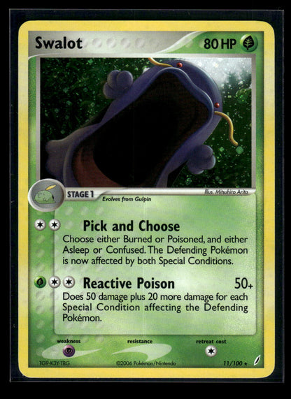 Swalot 11/100 - Crystal Guardians  - Rare Holo
