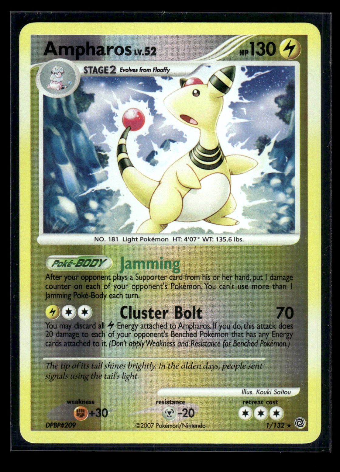 Ampharos 1/132 - Secret Wonders  - Rare Holo