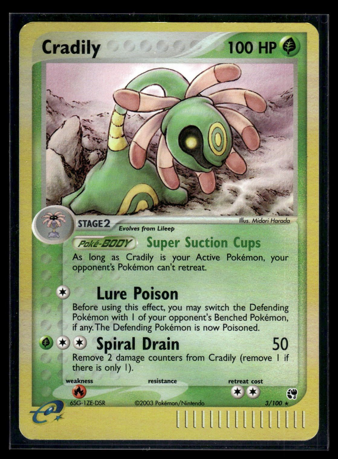 Cradily 3/100 - Sandstorm  - Rare Holo