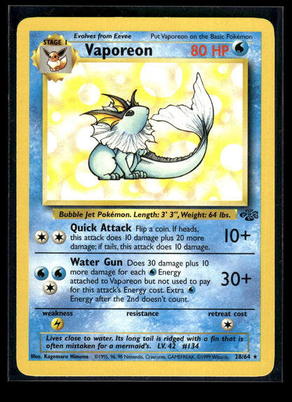 Vaporeon 28/64 - Jungle  - Rare