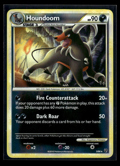 Houndoom 5/90 - HS—Undaunted  - Rare Holo