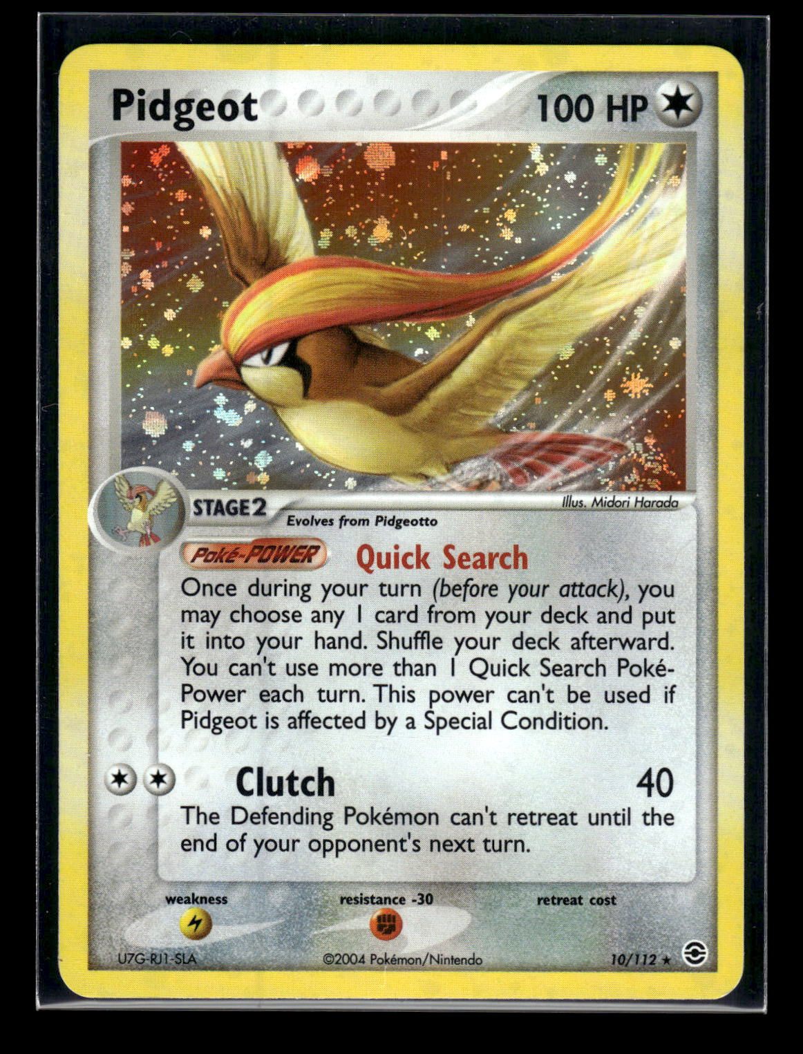 Pidgeot 10/112 - FireRed & LeafGreen  - Rare Holo