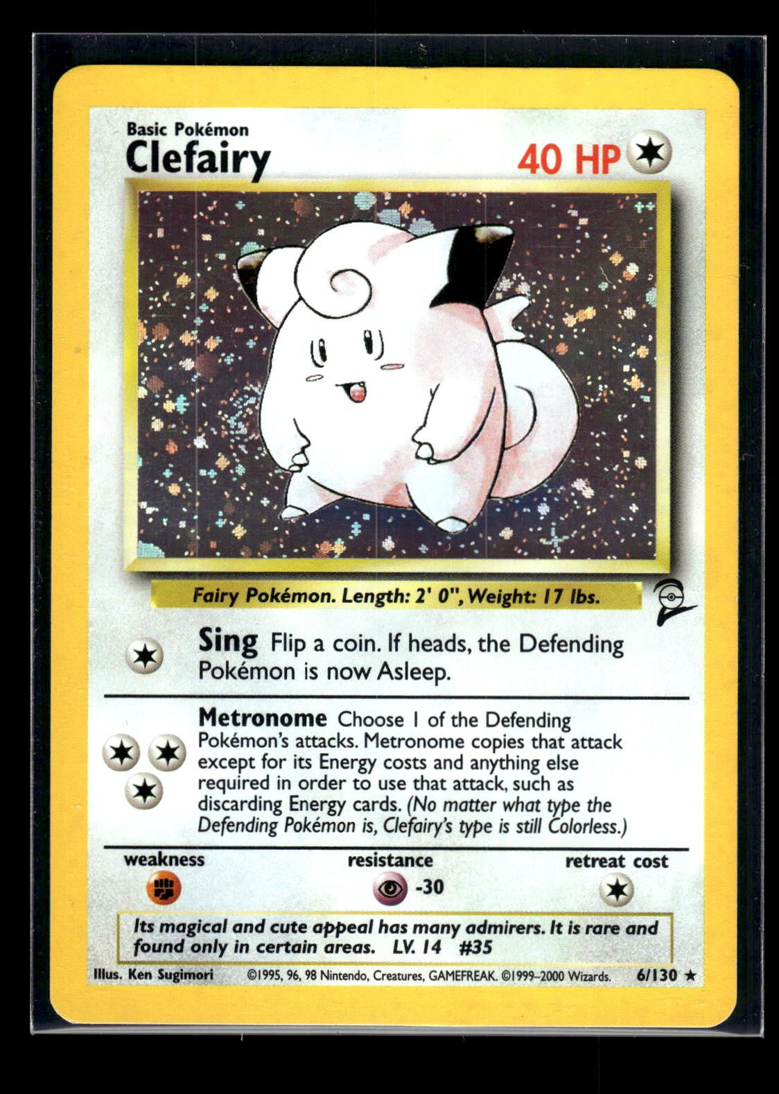 Clefairy 6/130 - Base Set 2  - Rare Holo
