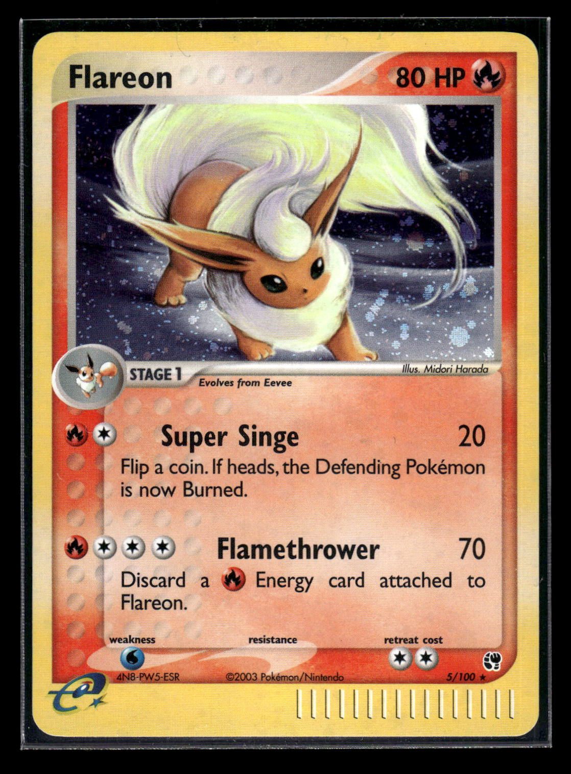 Flareon 5/100 - Sandstorm  - Rare Holo