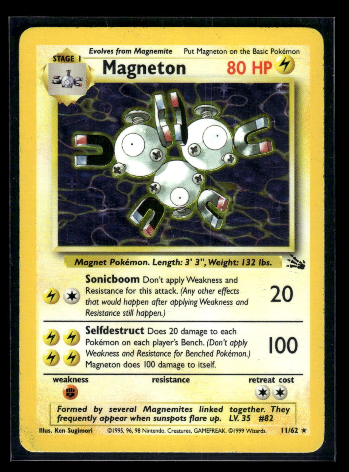 Magneton 11/62 - Fossil  - Rare Holo