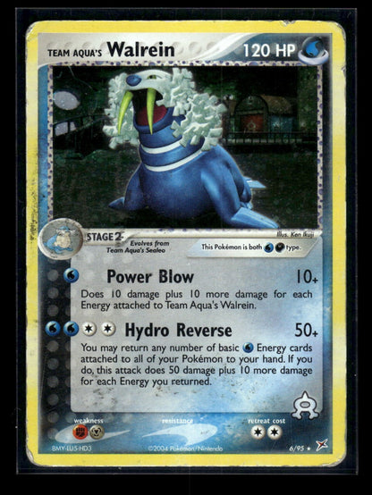 Team Aqua's Walrein 6/95 - Team Magma vs Team Aqua  - Rare Holo