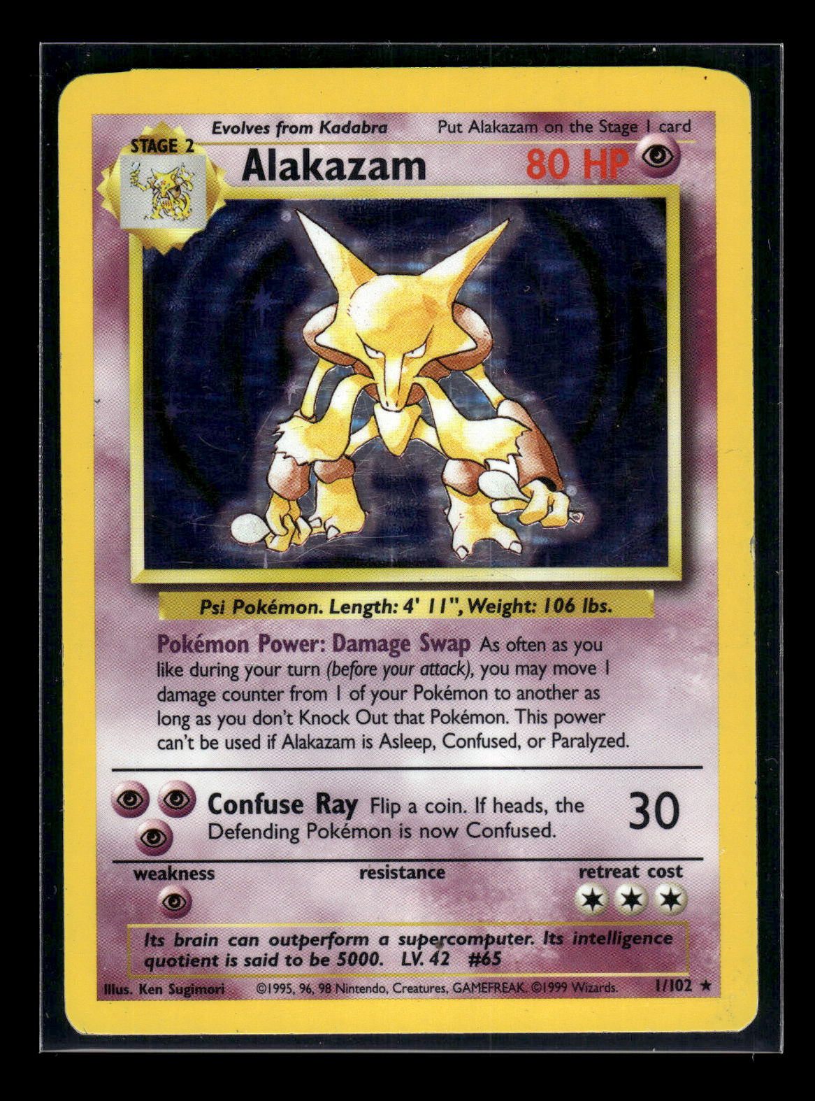 Alakazam 1/102 - Base  - Rare Holo