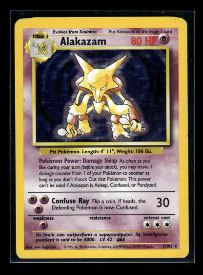 Alakazam 1/102 - Base  - Rare Holo