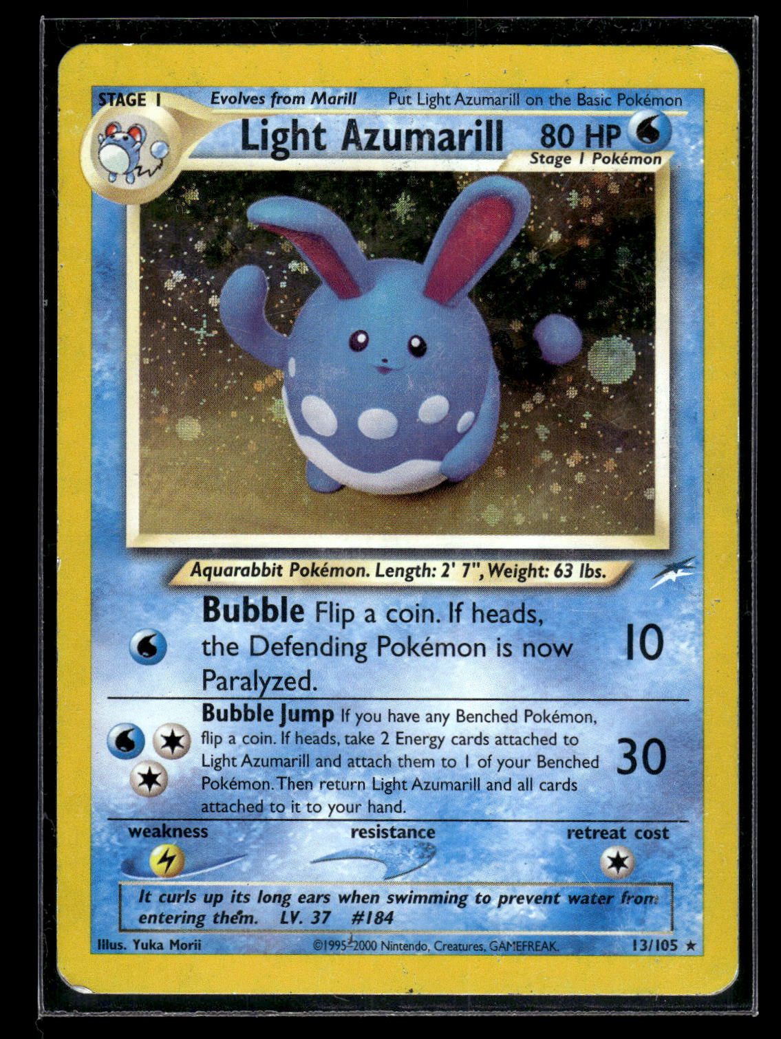 Light Azumarill 13/105 - Neo Destiny  - Rare Holo