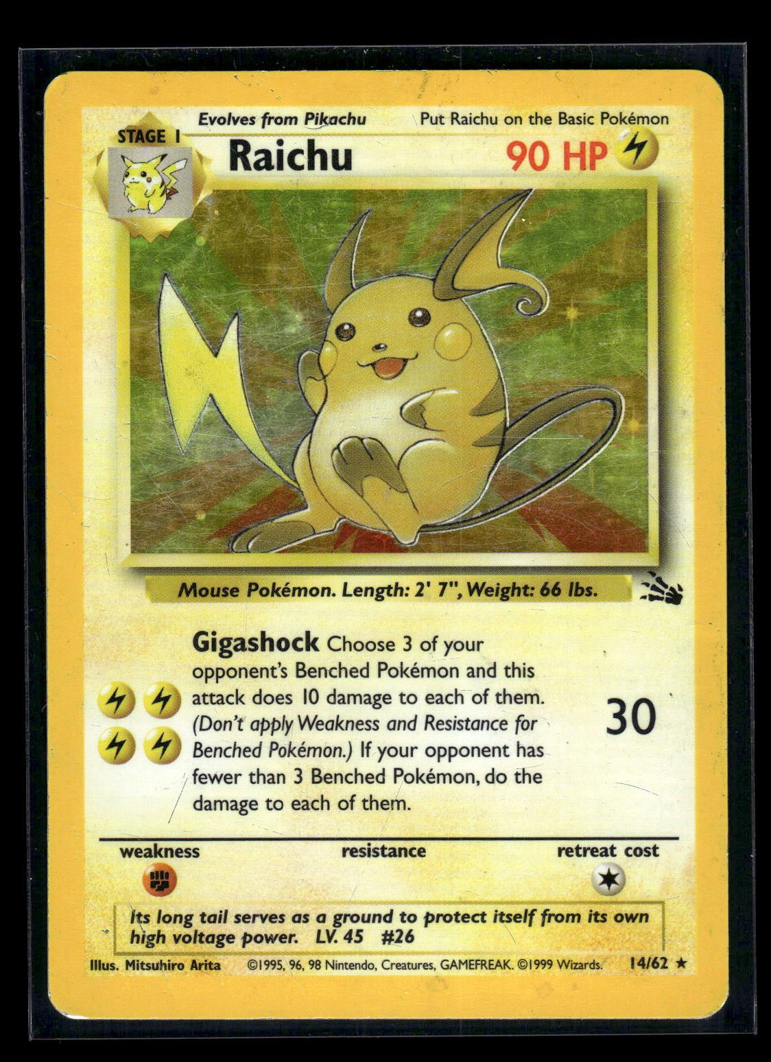 Raichu 14/62 - Fossil  - Rare Holo