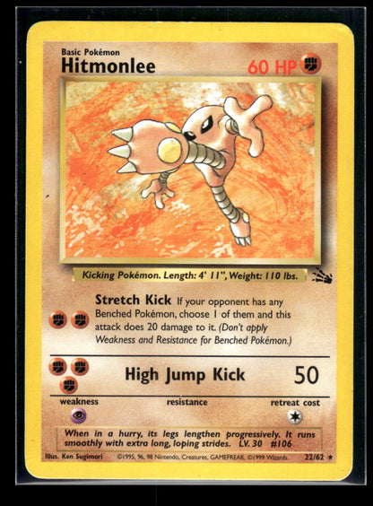 Hitmonlee 22/62 - Fossil  - Rare