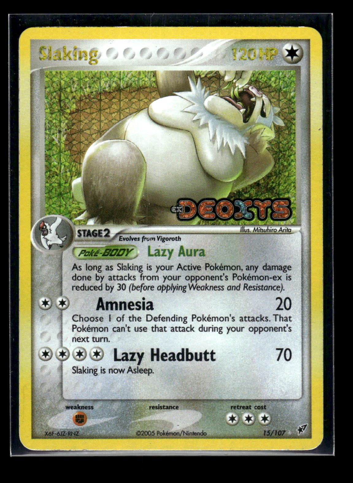 Slaking 15/107 - Deoxys  - Rare Holo