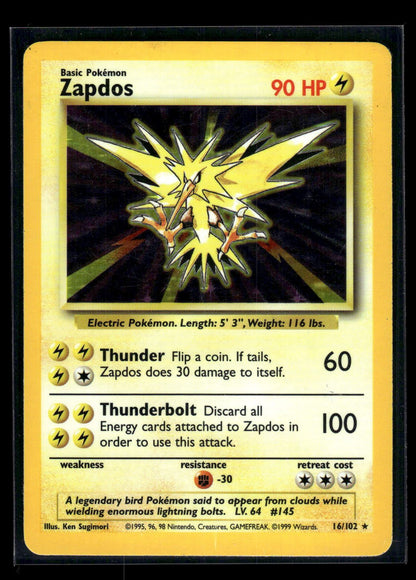 Zapdos 16/102 - Base  - Rare Holo