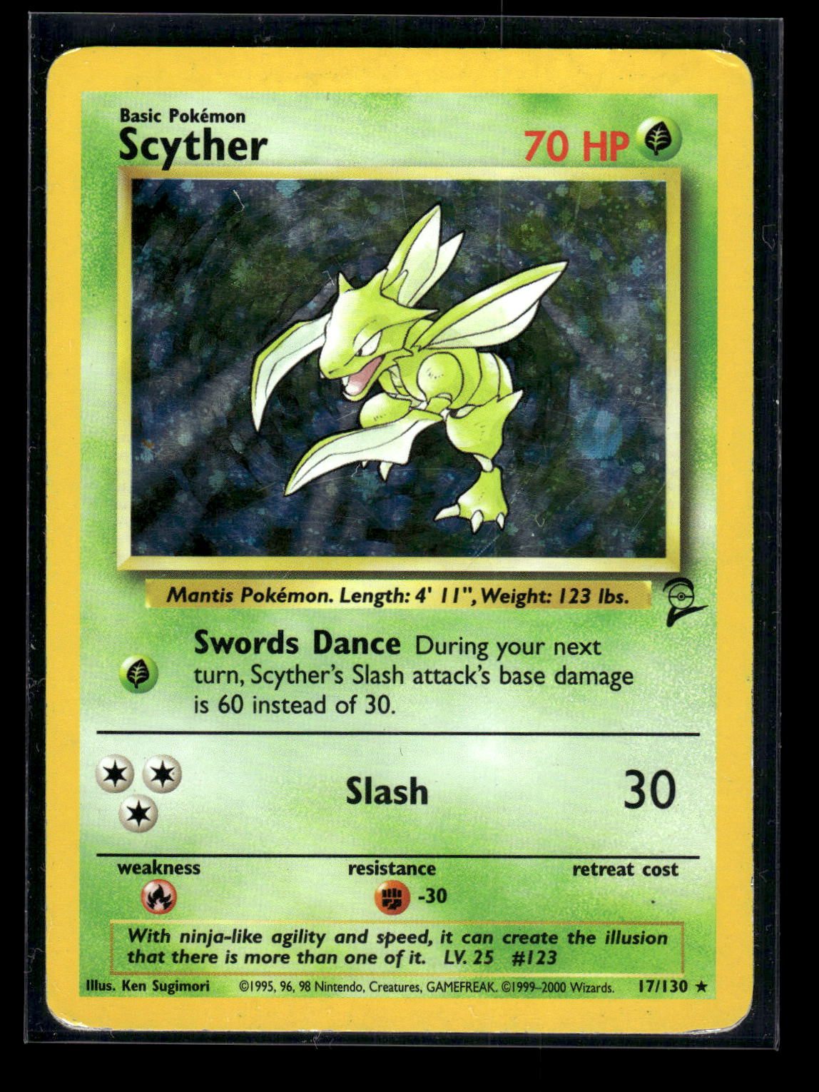Scyther 17/130 - Base Set 2  - Rare Holo