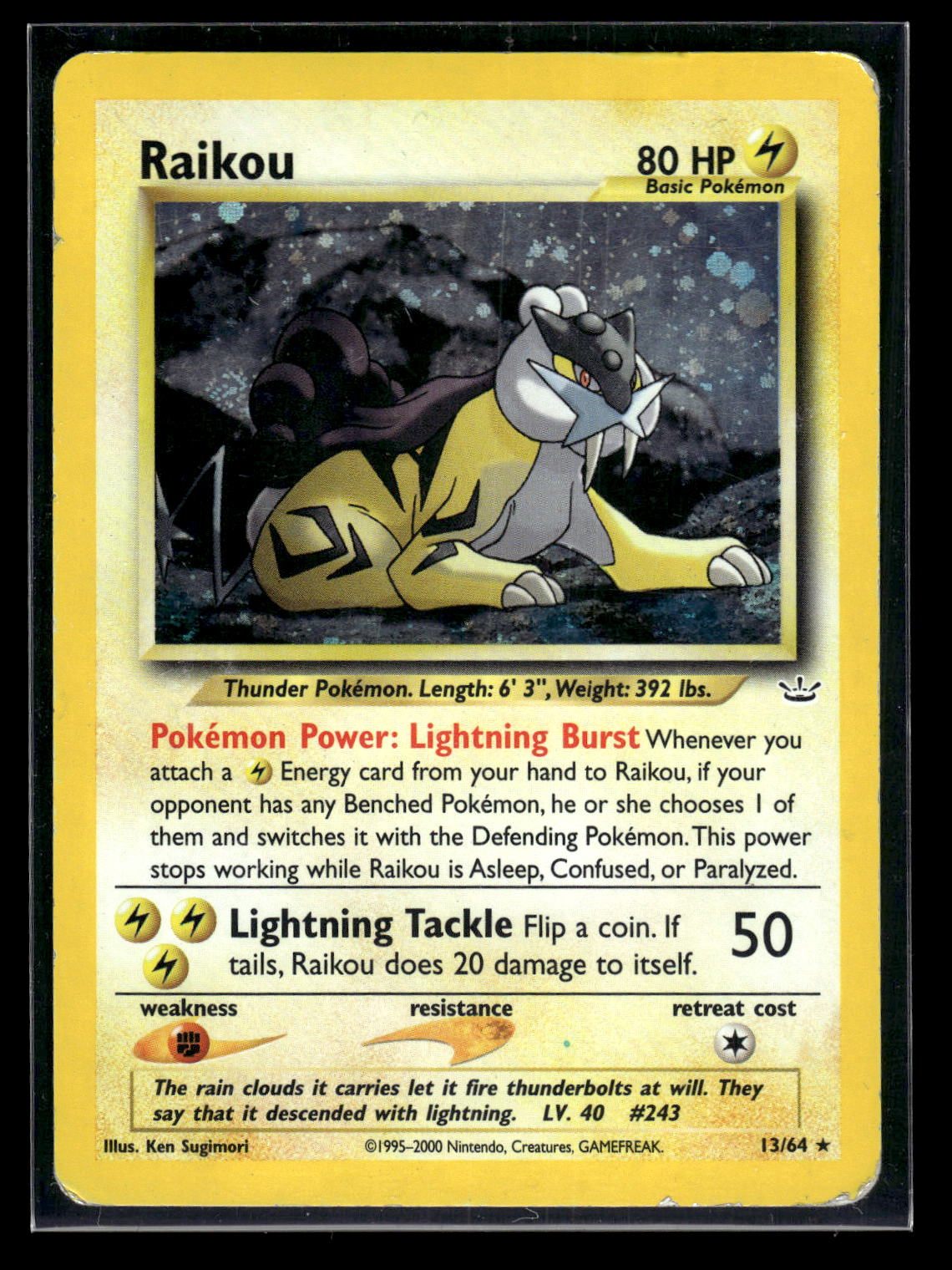 Raikou 13/64 - Neo Revelation  - Rare Holo
