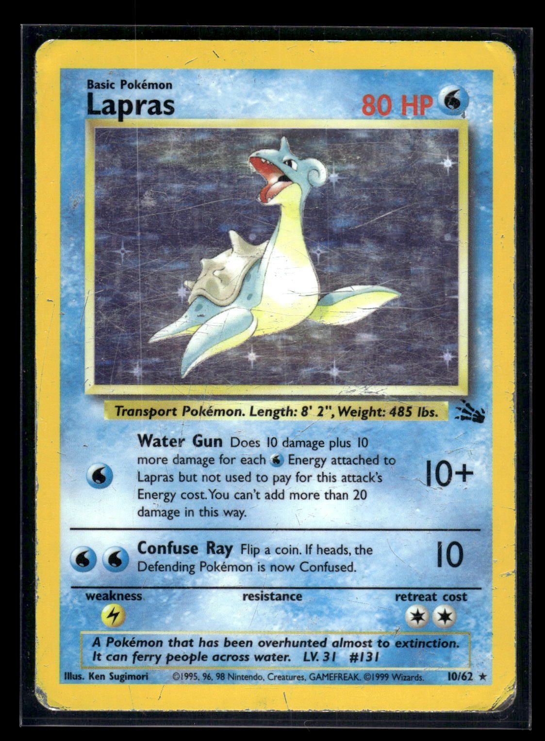 Lapras 10/62 - Fossil  - Rare Holo