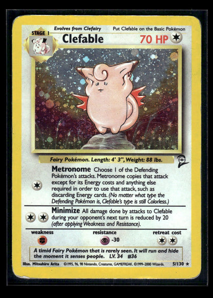 Clefable 5/130 - Base Set 2  - Rare Holo