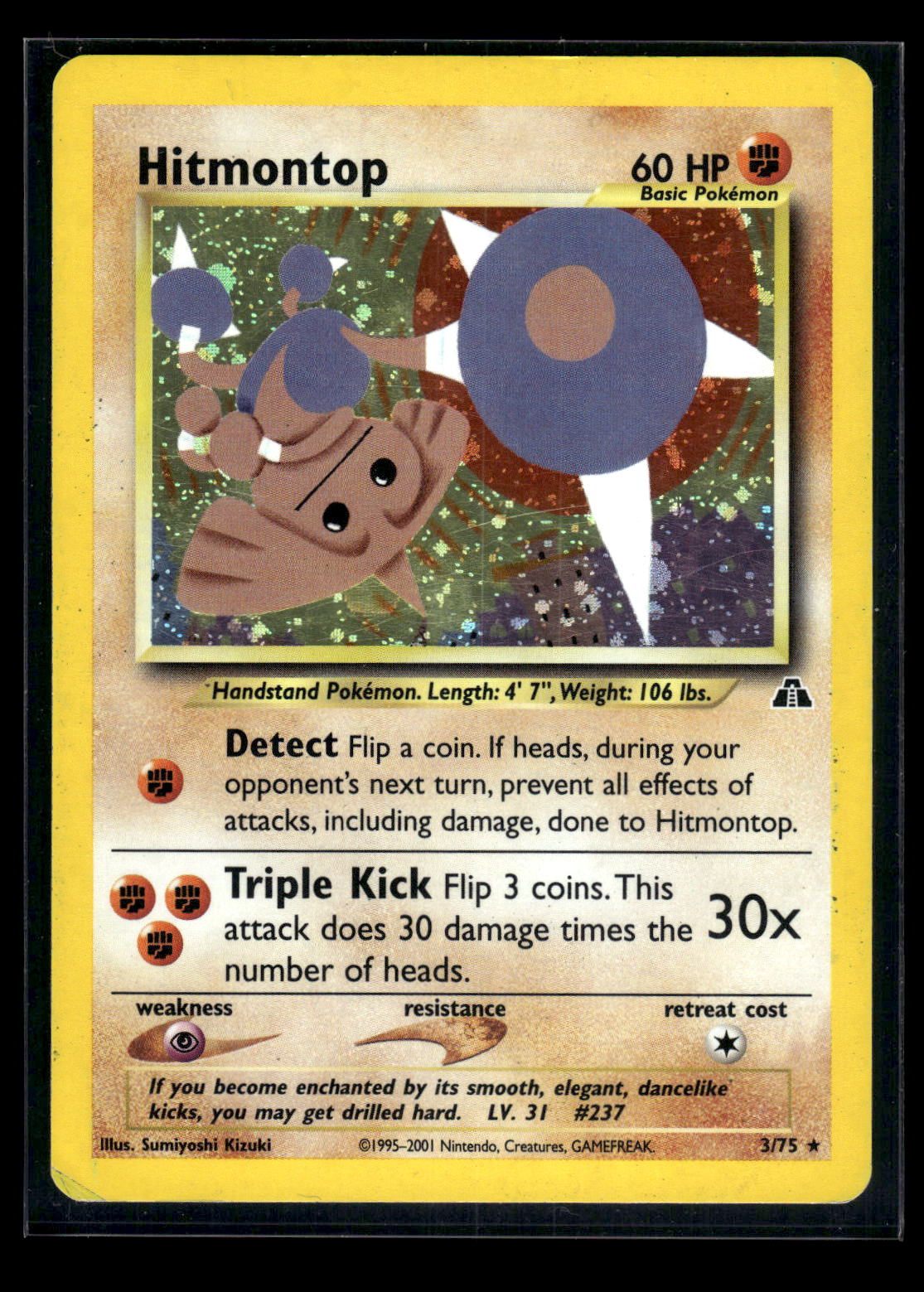 Hitmontop 3/75 - Neo Discovery  - Rare Holo