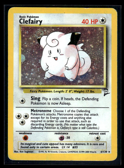 Clefairy 6/130 - Base Set 2  - Rare Holo
