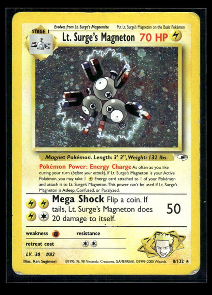 Lt. Surge's Magneton 8/132 - Gym Heroes  - Rare Holo