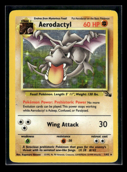 Aerodactyl 1/62 - Fossil  - Rare Holo